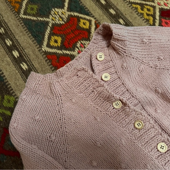 Handmade Bobble Sweater Sz M EUC 100% Cotton Dusty Pink - Picture 2 of 10